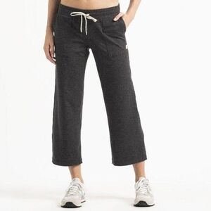 Vuori Lunar Wide Leg Cropped Pants Culotte Heathered Gray XL Travel Lounge